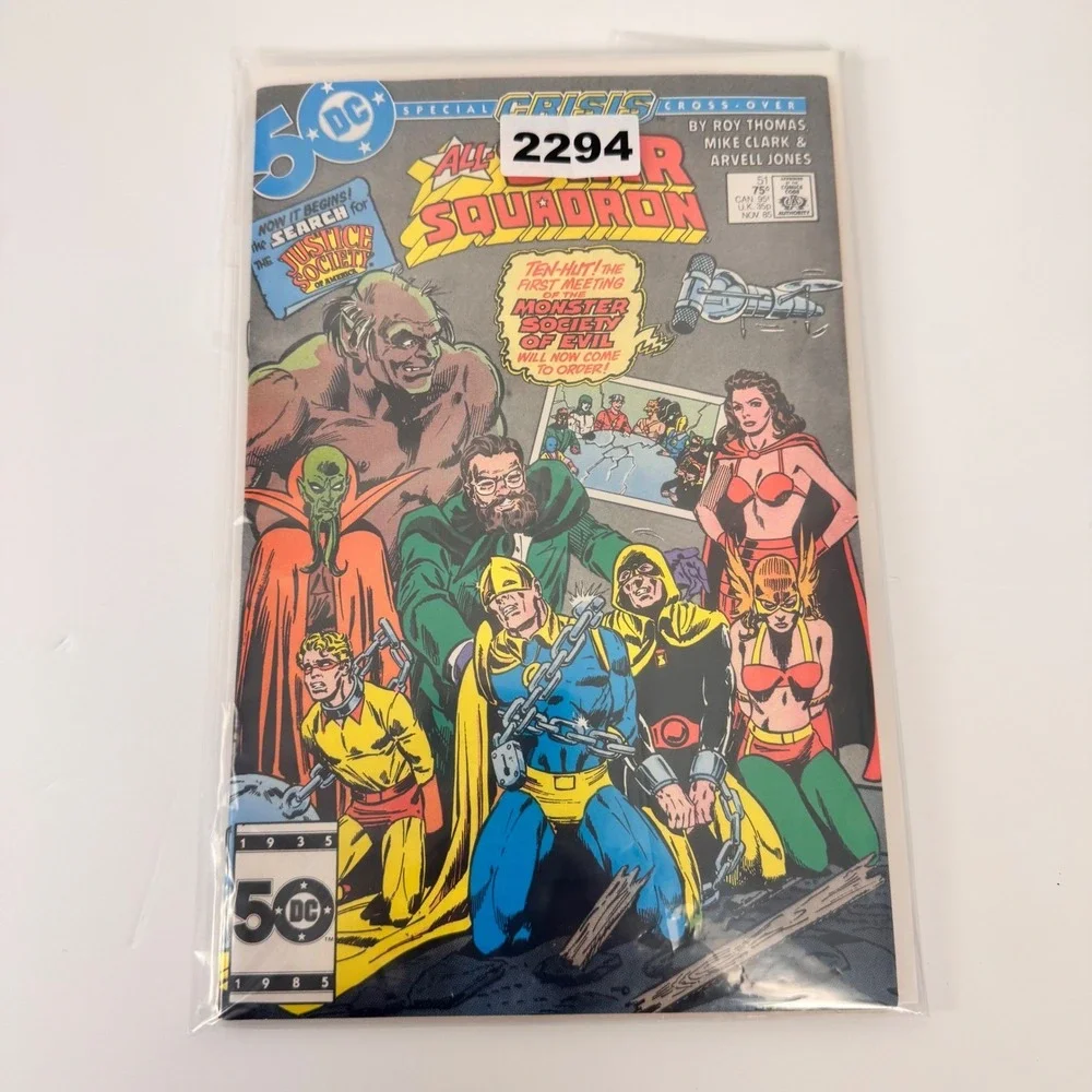 DC Comics All-Star Squadron Comic Book Crisis Crossover 1985  w/Board & Bag